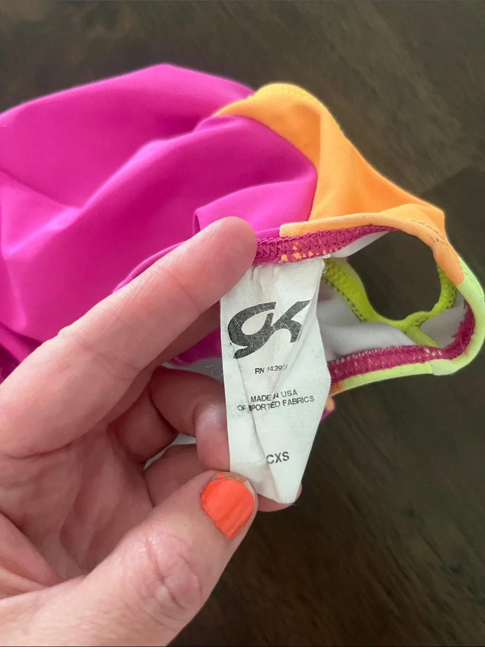 GK Kids' Hot Pink Neon Orange Neon Yellow Leotard Gymnastics Dance Youth CXS XS